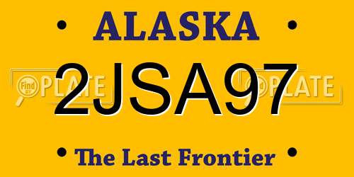 2JSA97 Alaska License Plate