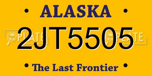 2JT5505 Alaska License Plate