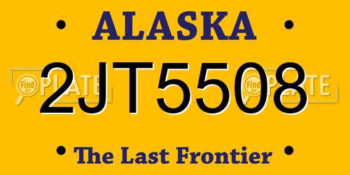2JT5508 Alaska License Plate