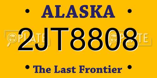 2JT8808 Alaska License Plate