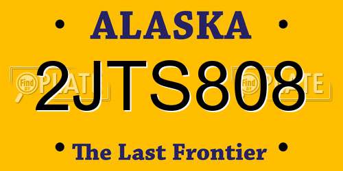 2JTS808 Alaska License Plate