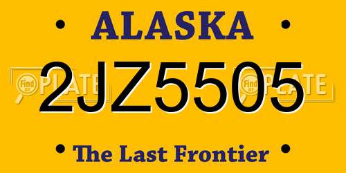 2JZ5505 Alaska License Plate