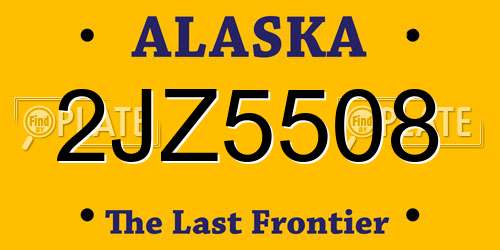 2JZ5508 Alaska License Plate