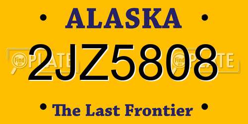 2JZ5808 Alaska License Plate