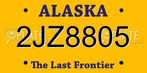2JZ8805 Alaska License Plate