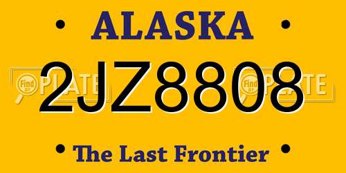 2JZ8808 Alaska License Plate