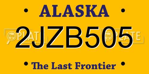 2JZB505 Alaska License Plate