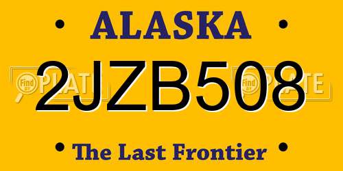 2JZB508 Alaska License Plate