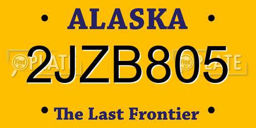 2JZB805 Alaska License Plate