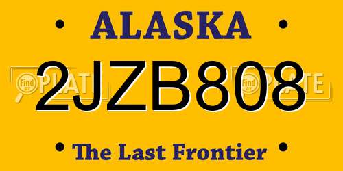2JZB808 Alaska License Plate