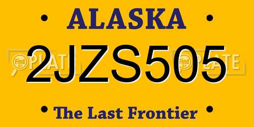 2JZS505 Alaska License Plate