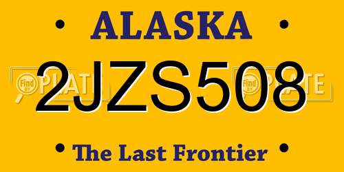 2JZS508 Alaska License Plate