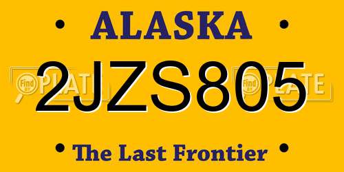 2JZS805 Alaska License Plate