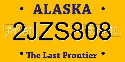 2JZS808 Alaska License Plate