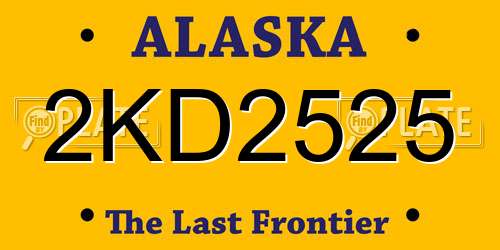 2KD2525 Alaska License Plate