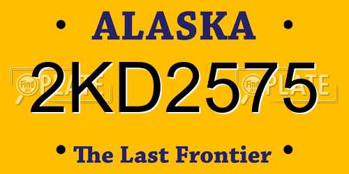 2KD2575 Alaska License Plate