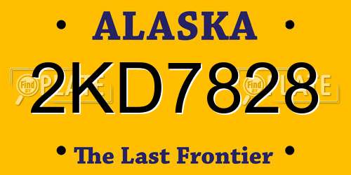 2KD7828 Alaska License Plate