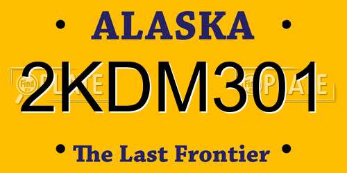 2KDM301 Alaska License Plate