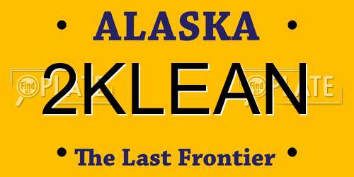 2KLEAN Alaska License Plate