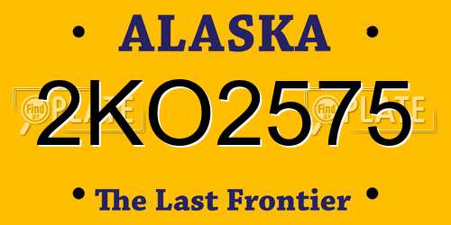 2KO2575 Alaska License Plate