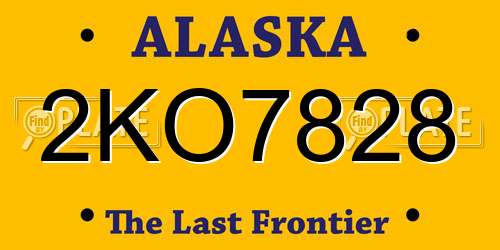 2KO7828 Alaska License Plate