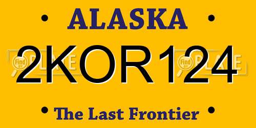 2KOR124 Alaska License Plate