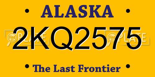 2KQ2575 Alaska License Plate