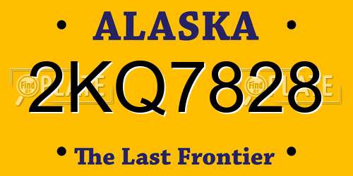 2KQ7828 Alaska License Plate