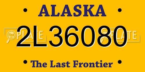 2L36080 Alaska License Plate