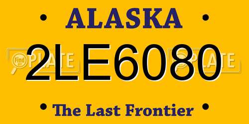 2LE6080 Alaska License Plate