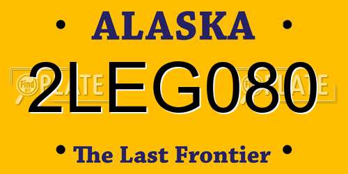 2LEG080 Alaska License Plate