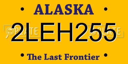 2LEH255 Alaska License Plate