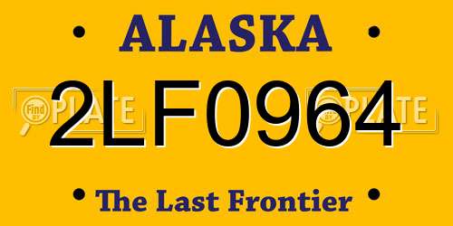 2LF0964 Alaska License Plate