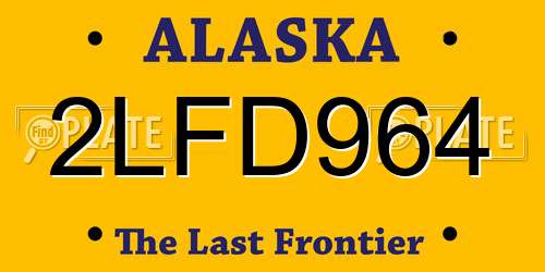 2LFD964 Alaska License Plate