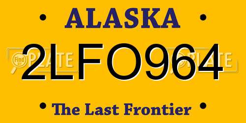 2LFO964 Alaska License Plate