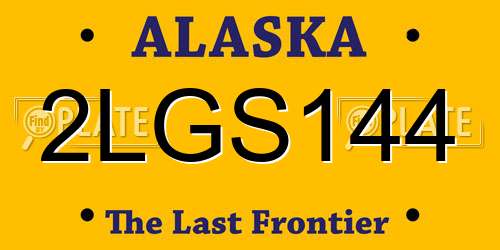 2LGS144 Alaska License Plate
