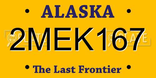 2MEK167 Alaska License Plate