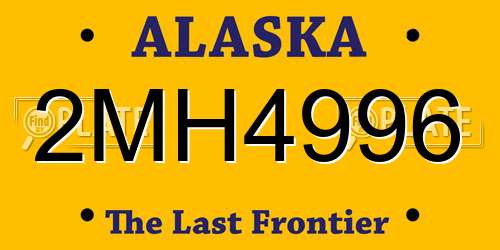 2MH4996 Alaska License Plate