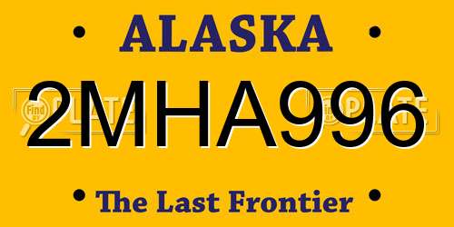 2MHA996 Alaska License Plate