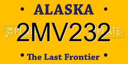2MV232 Alaska License Plate