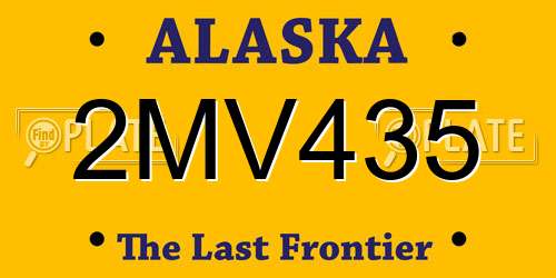 2MV435 Alaska License Plate