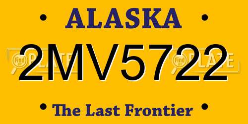 2MV5722 Alaska License Plate