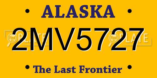 2MV5727 Alaska License Plate
