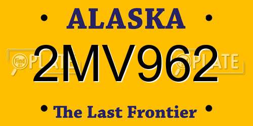 2MV962 Alaska License Plate