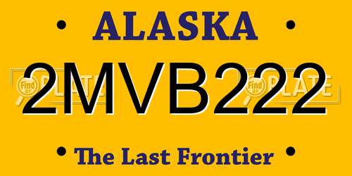 2MVB222 Alaska License Plate