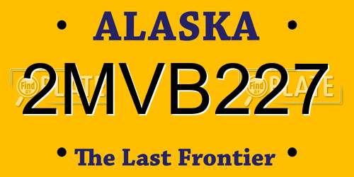 2MVB227 Alaska License Plate