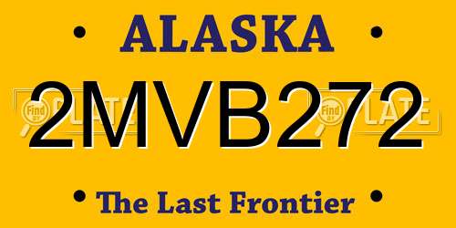 2MVB272 Alaska License Plate