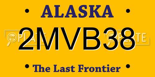 2MVB38 Alaska License Plate