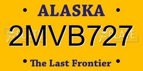 2MVB727 Alaska License Plate