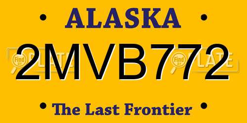 2MVB772 Alaska License Plate